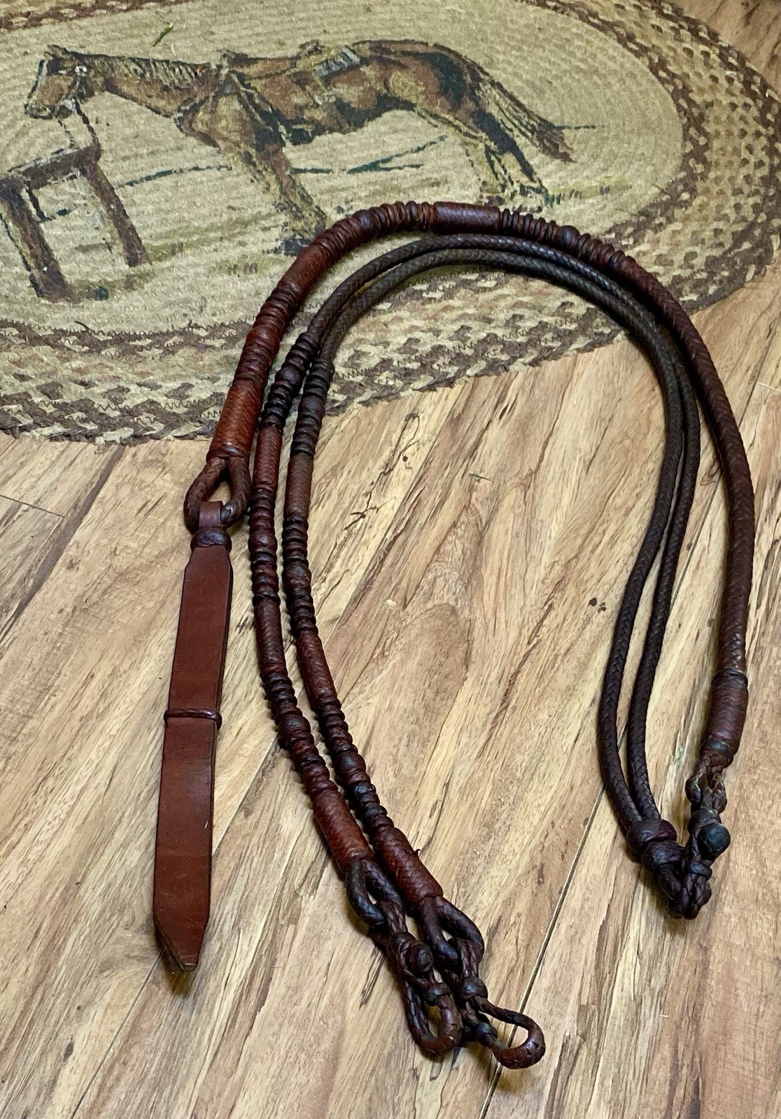 Vintage Handmade Western Romel - Romal Braided Reins California Style Kangaroo?