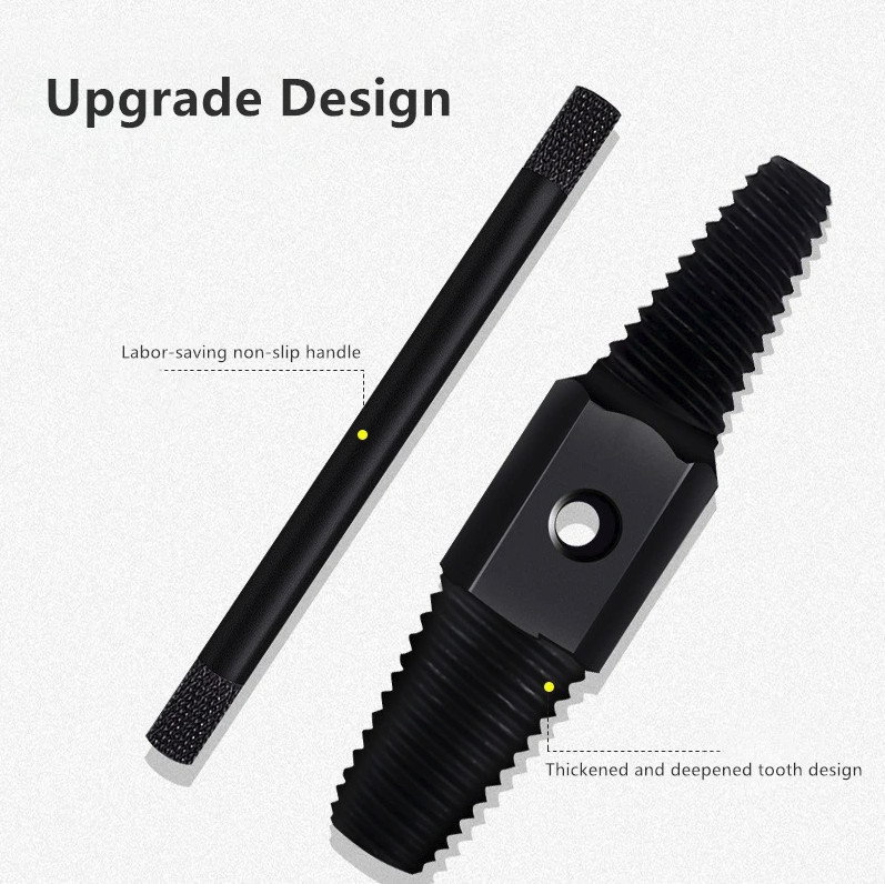 1 Set Double Head Screw Extractor: Pipe Valve Bolt Broken Remover Tool - NEW