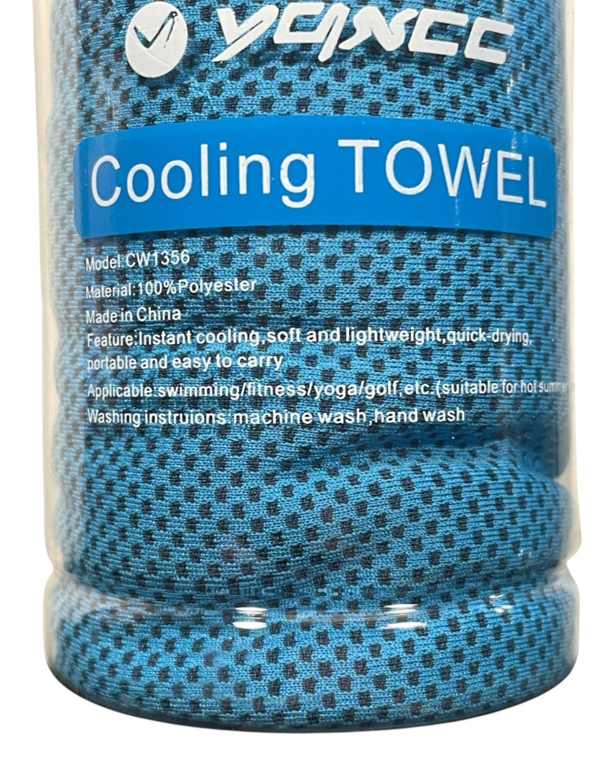 2 x Cooling Towels - Instant Cooling - 47" x 12" - Blue - Soft & Lightweight