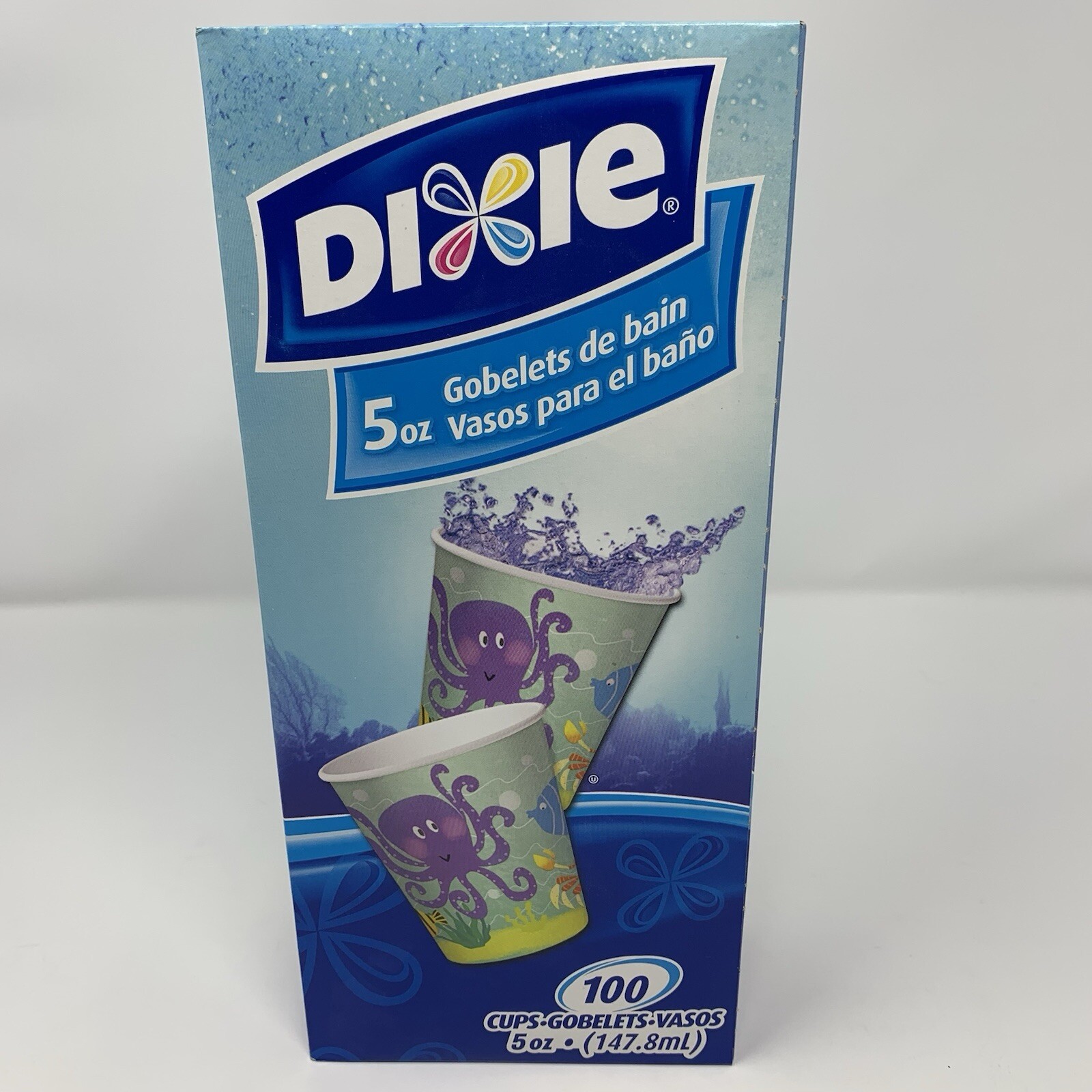 NEW Dixie Bath Cups 5oz Underwater Adventure 100 Ct Y2K 2006 NOS W/box Bathroom