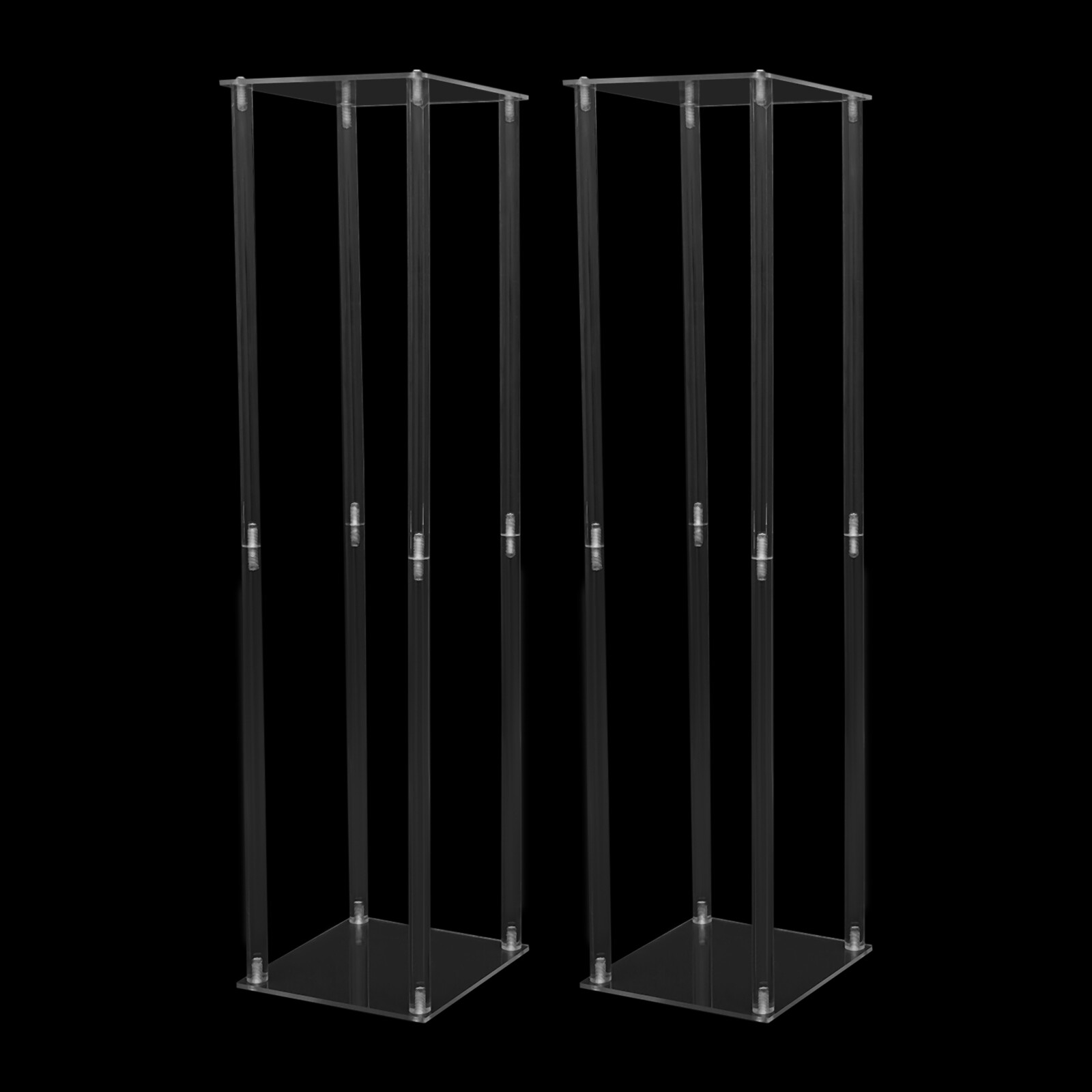 2pcs Tall Elegant Decorative Vase Column Acrylic Flower Stand Display Wedding