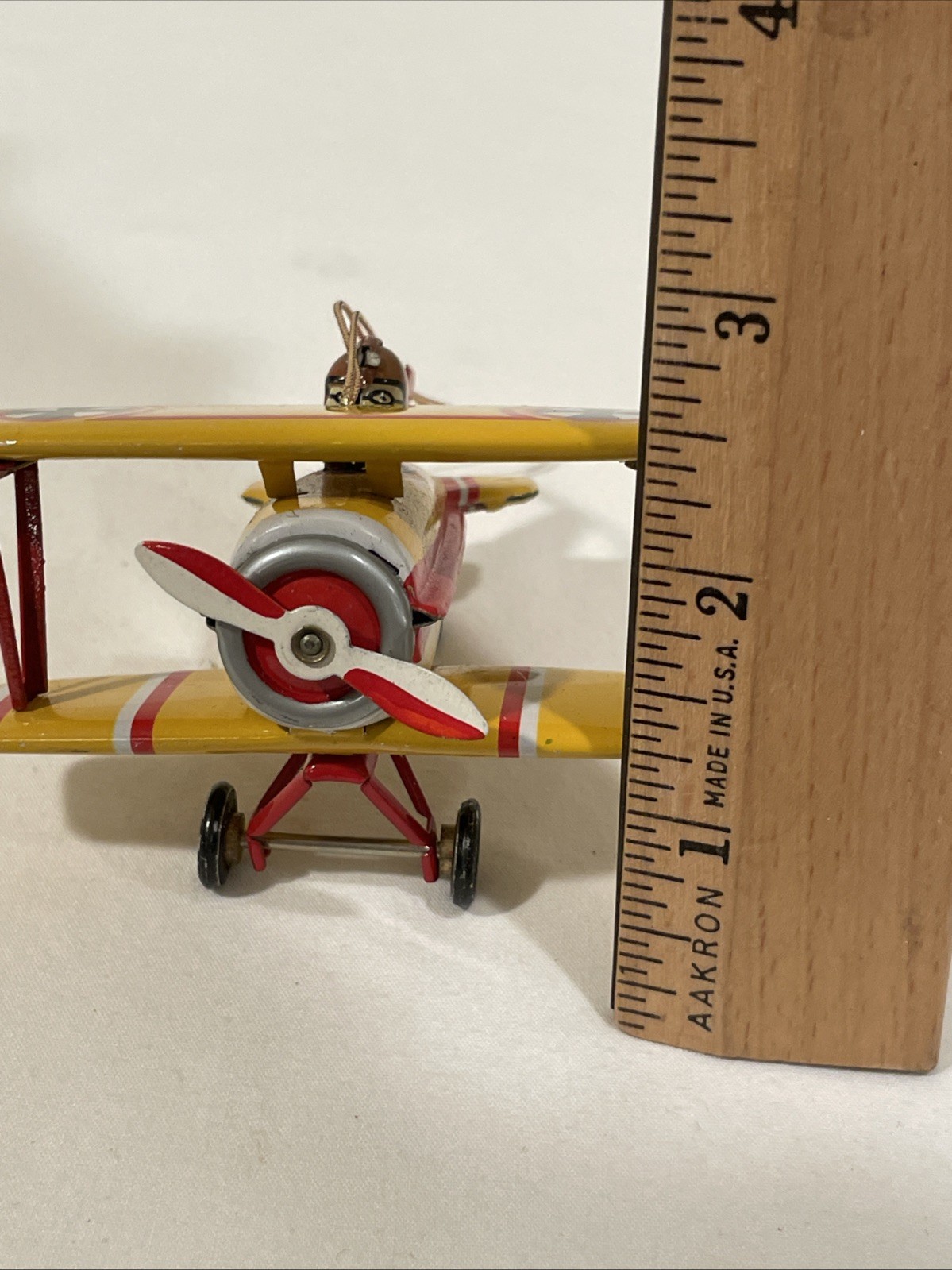 Schylling Bi-Plane Tin Toy Christmas Ornament Collector Series 3.5in