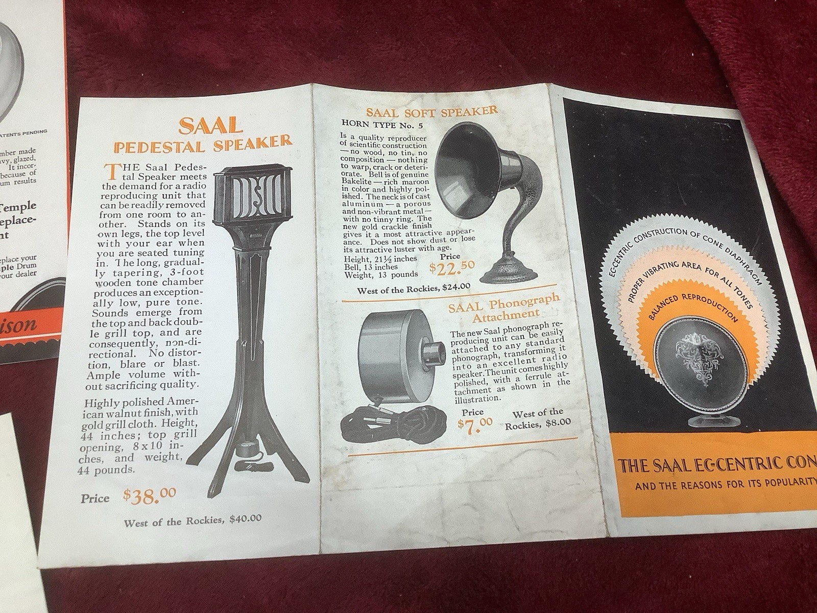 1920s Tube Radio Speaker Phamplet Advertising FADA ACME TEMPLE SAAL TELETONE