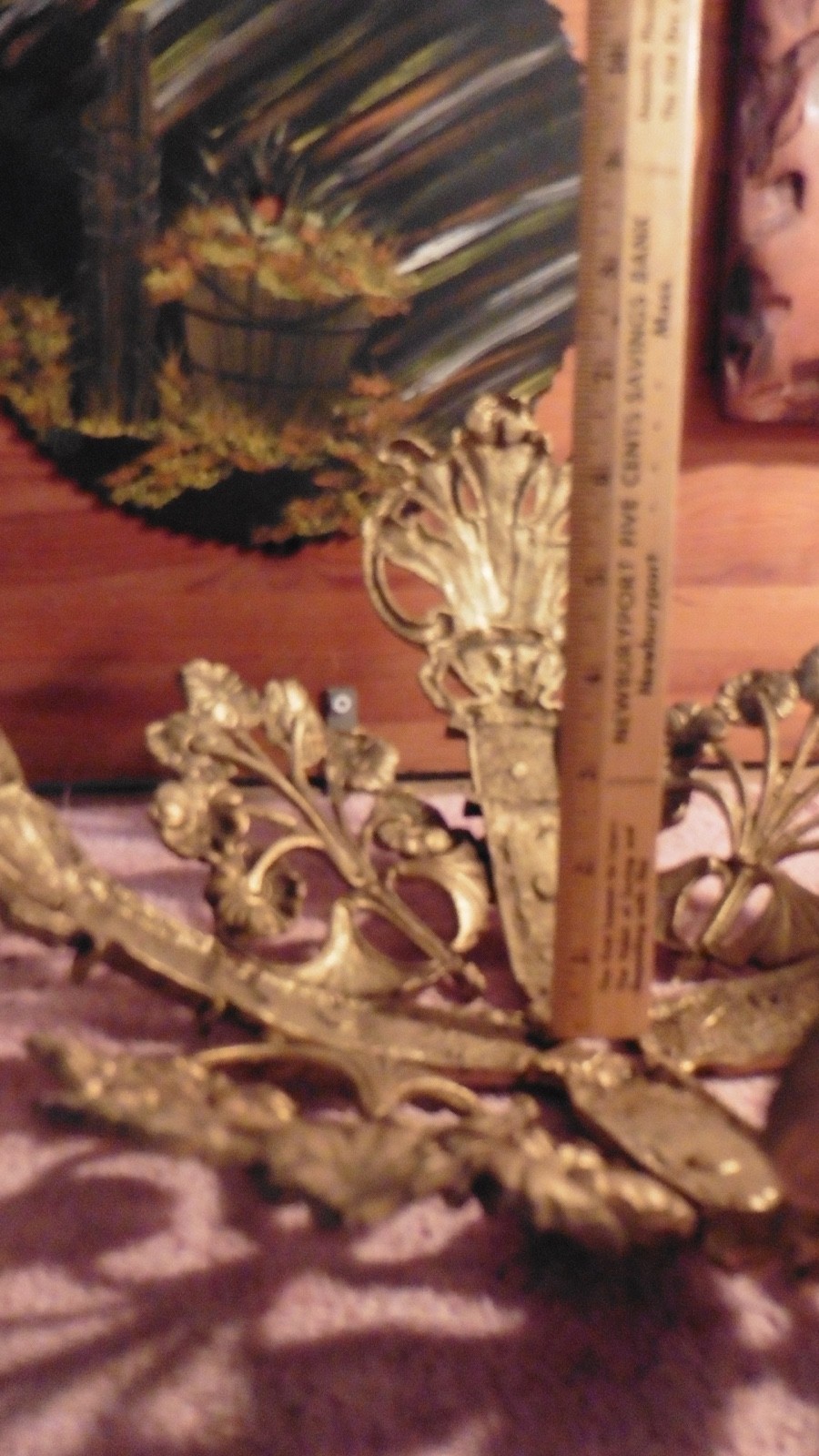 Antique Gilt Bronze Chandelier Base Ornate Acanthus Leaf Motif Louis XV Rococo