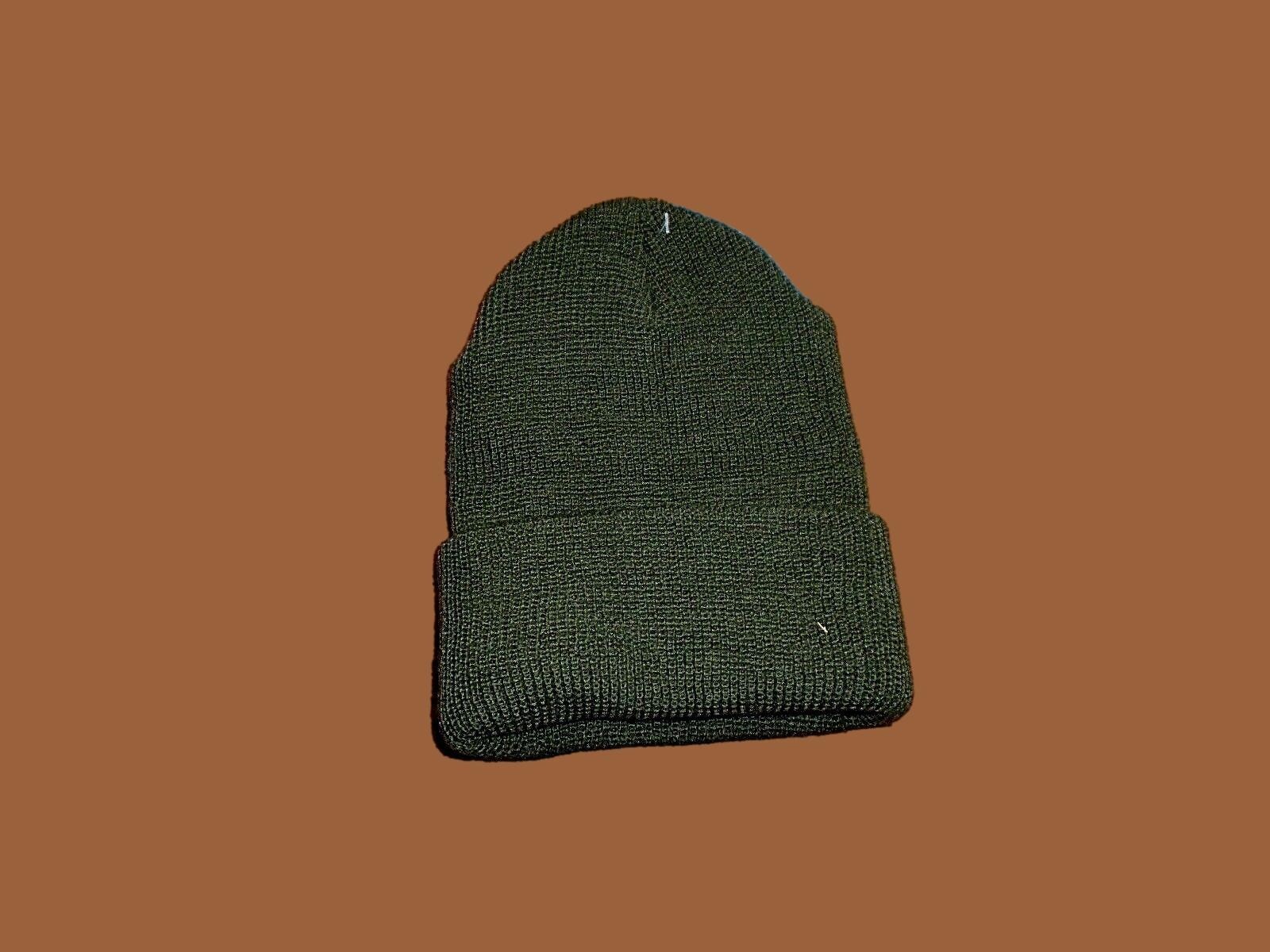 NEW GENUINE MILITARY ISSUE 100% WOOL GREEN WATCH CAP COLD WEATHER HAT U.S.A MADE