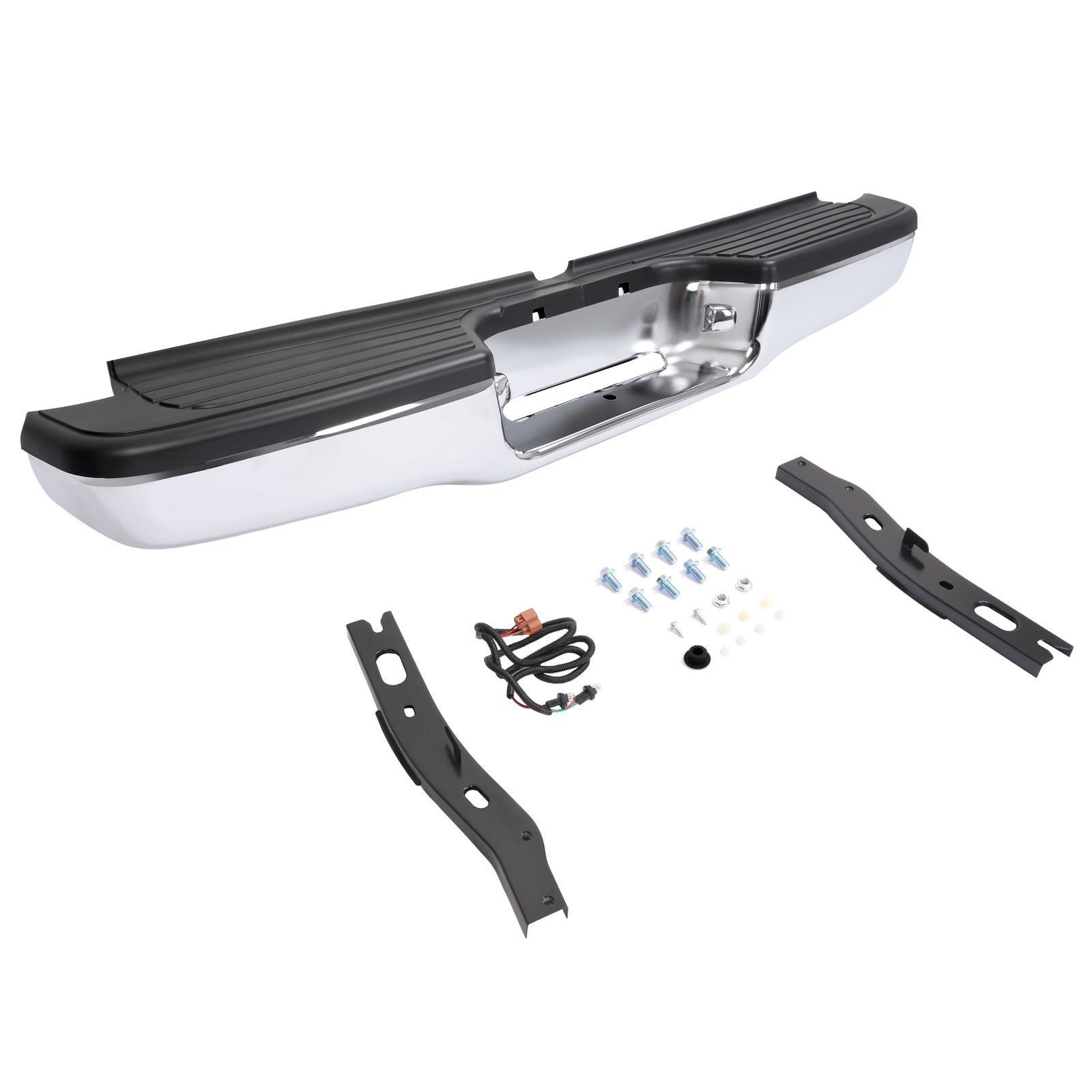 Chrome Complete Rear Step Bumper Assembly Fit For Toyota Tacoma Truck 1995-2004