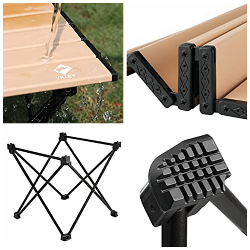 VILLEY Ultralight Camping Side Table Folding Beach Table 16''/19''/24'' with Bag