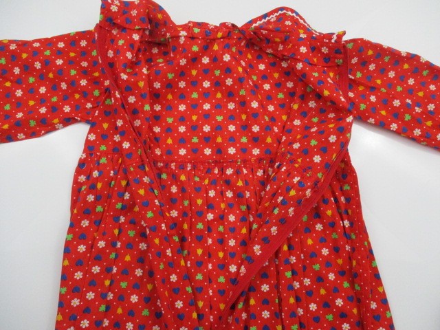 Pilgrim Pioneer Costume Girl Colonial Prairie Dress Apron Bonnet Floral Plaid