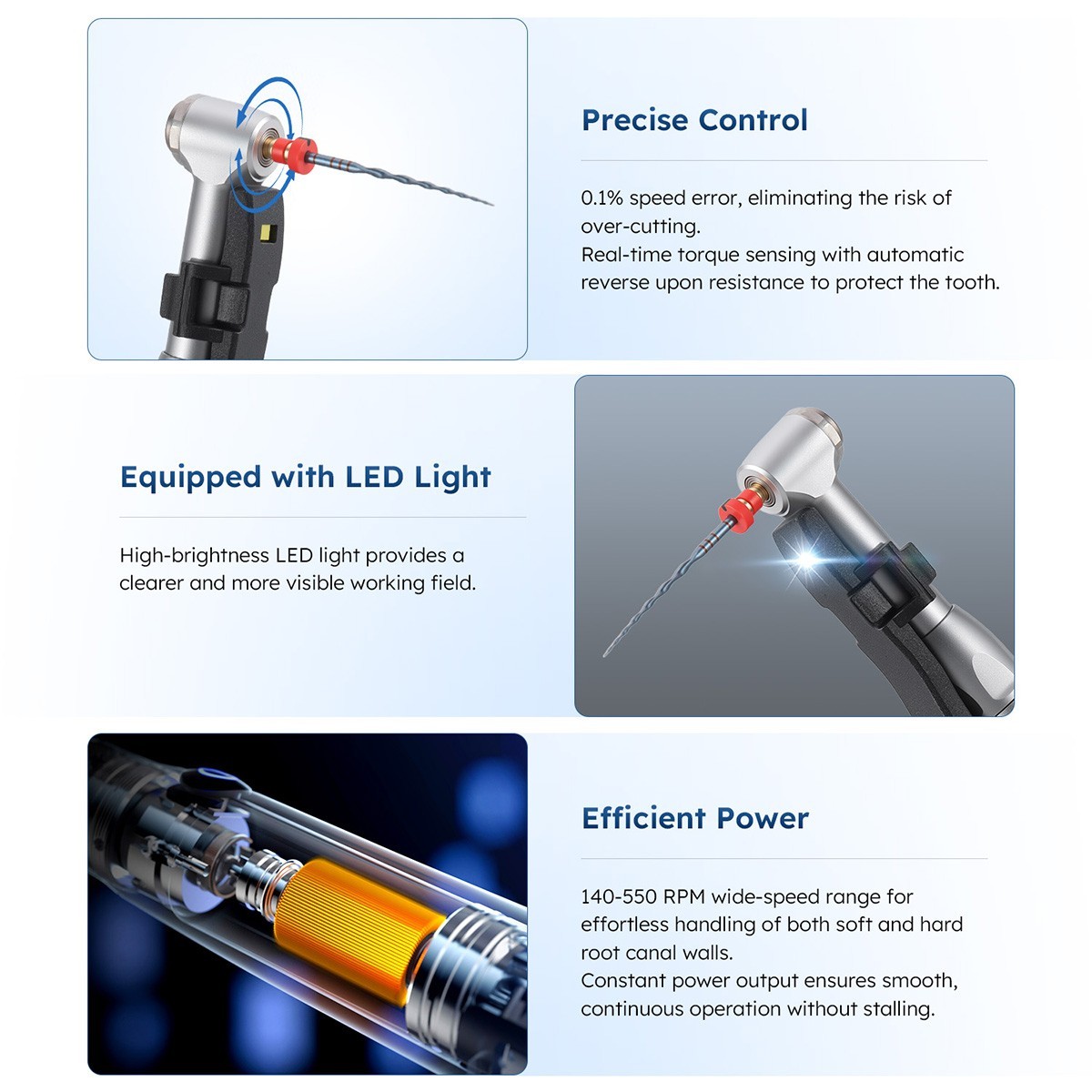 Dental Wireless LED Endo Motor 16:1 Contra Angle Root Canal Treatment Endodontic