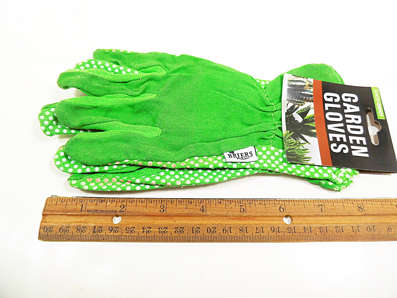 Garden Gloves w Grip Dots L SM XS Gardening Gauntlet Glove Cotton 1 Pr. Cleanup