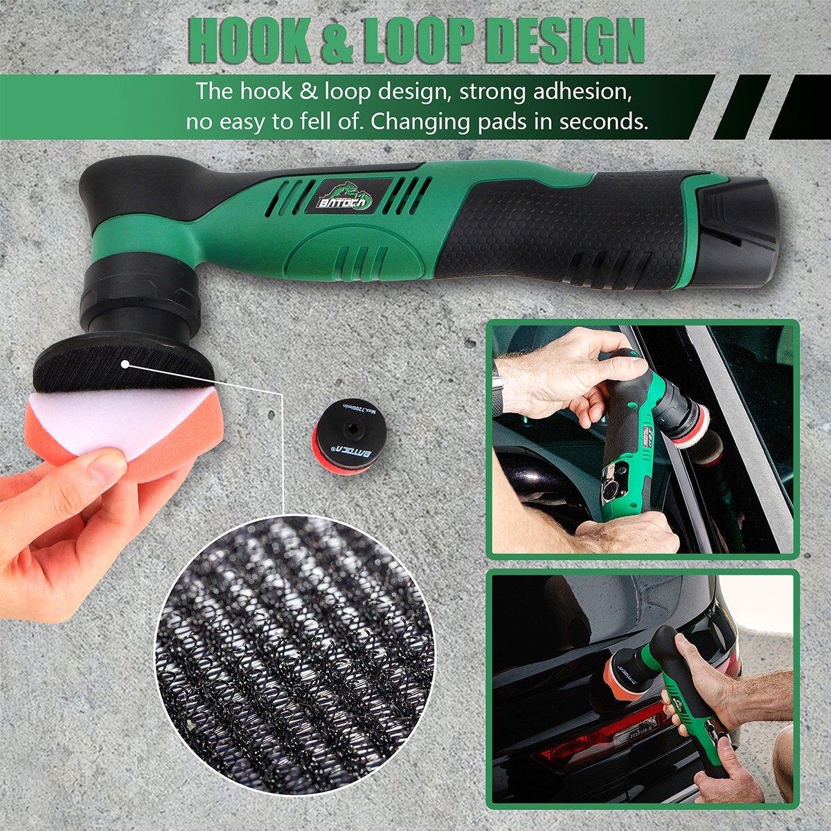 BATOCA S5 Mini Cordless Car Polisher Buffer Sander Polishing Machine RO&DA 1" 3"