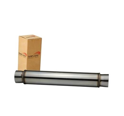 Exhaust Resonator, Straight Gasflow Design, Quiet and Deep Sound Muffler, 2.50