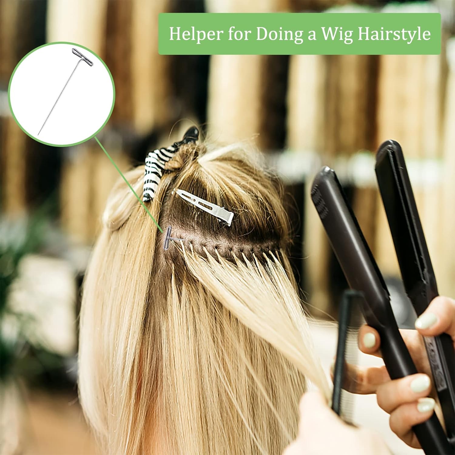 T Pins, 100Pack 1.5 inch Wig Pin, Stainless Steel T-pins for Blocking Knitting,