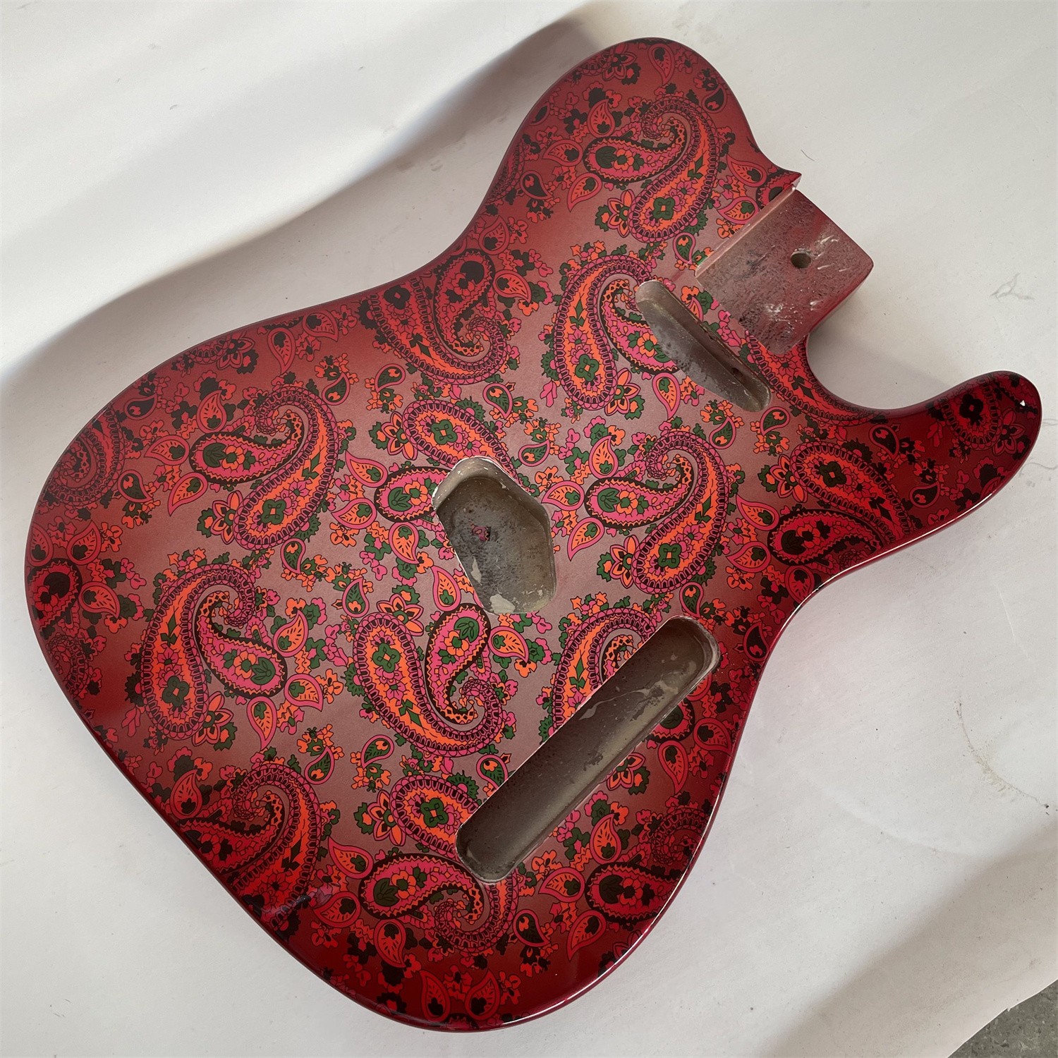 Red Paisley TL Electric Guitar Body Basswood Body SS Pickups Groove Fast Ship