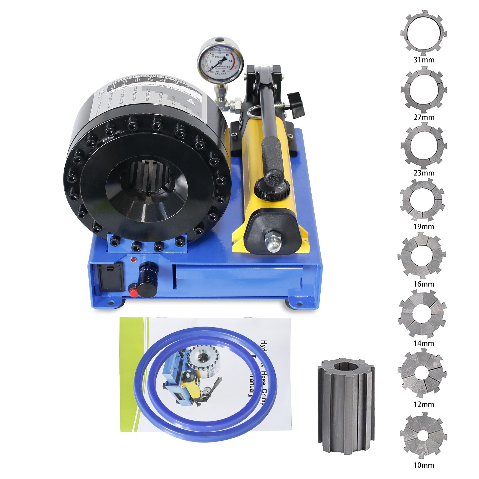High Pressure Manual Hydraulic Hose Crimper Hose Pipe Crimping With 8 sets Molds