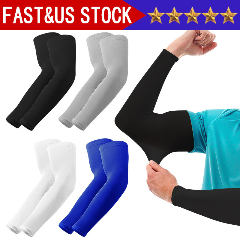 4PAIRS Cooling Arm Sleeves Cover UV Sun Skin Protection Basketball Outdoor Sport