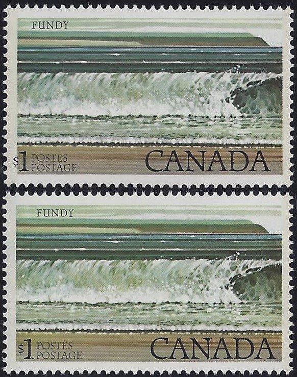 Canada #726 $1 Error / EFO Color Shift "Fundy" Mint NH (Stk2)