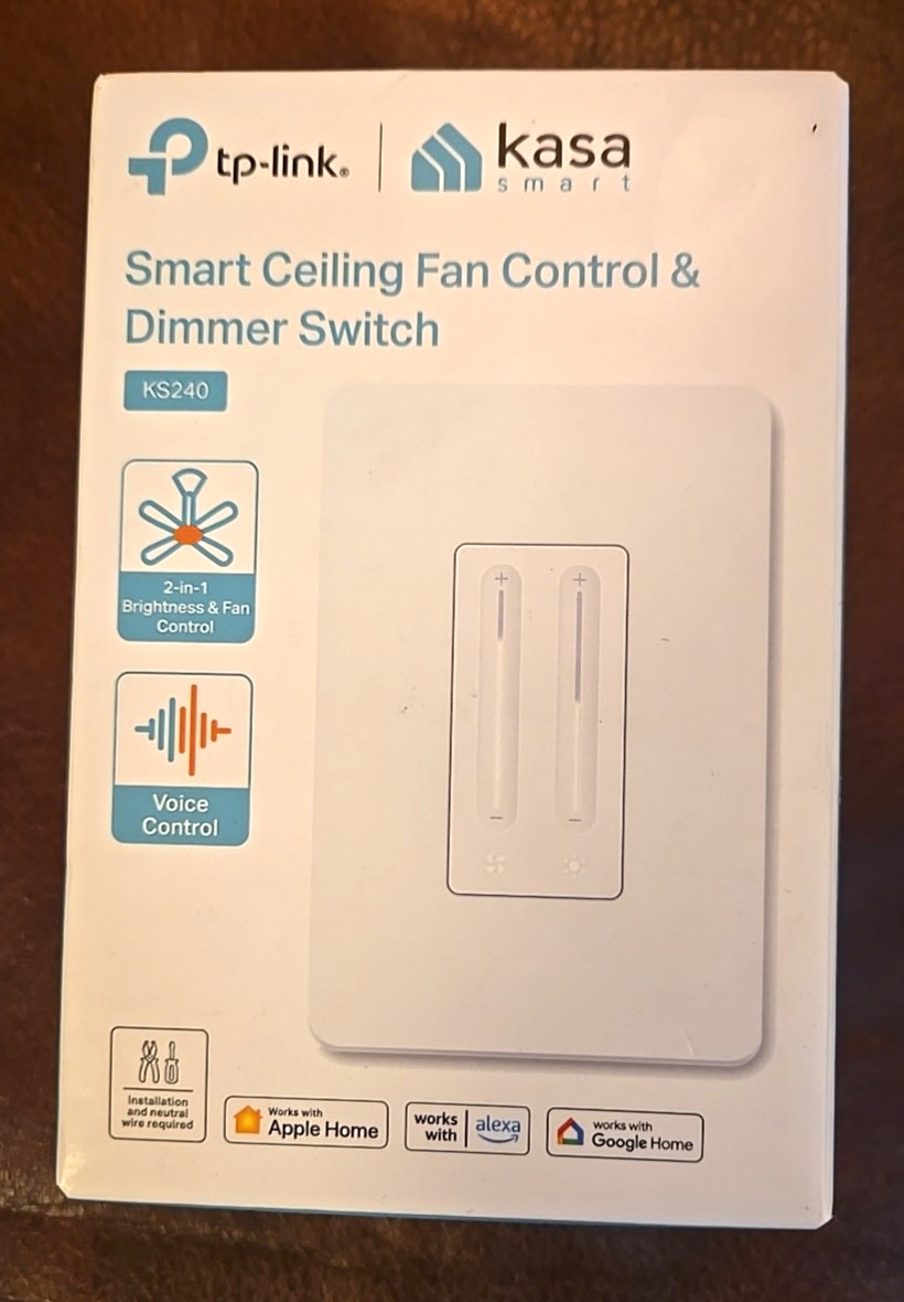 TP-Link Kasa Smart Fan Control Light Dimmer KS240 Apple HomeKit Alexa Google