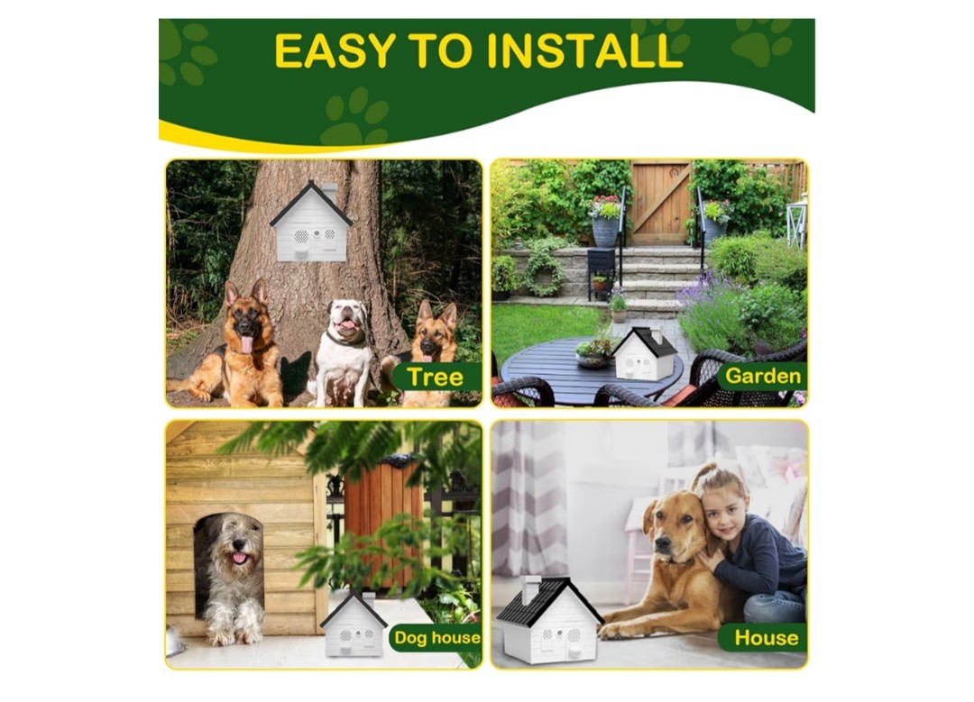 3 Modes 50Ft Ultrasonic Dog Bark Deterrent Device Weatherproof Safe Anti Bark