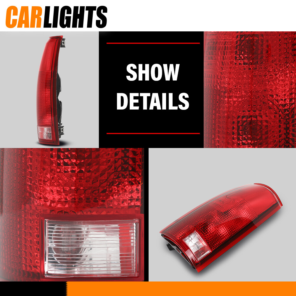 Set of 2 Tail Light Fit For 88-98 Chevy K1500 Silverado LH & RH w/ Bulb