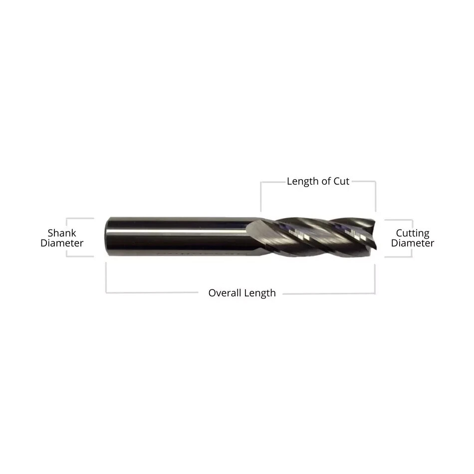 1pcs 1/2" 4 FLUTE X/LONG CARBIDE END MILL (1-1/2 x 4) - TiALN COATED