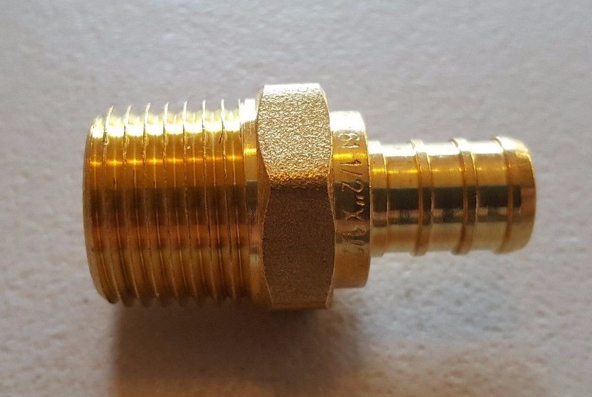 25 PIECES 1/2" PEX X 1/2"MALE NPT THREADED ADAPTER-BRASS CRIMP FITTING LEAD FREE