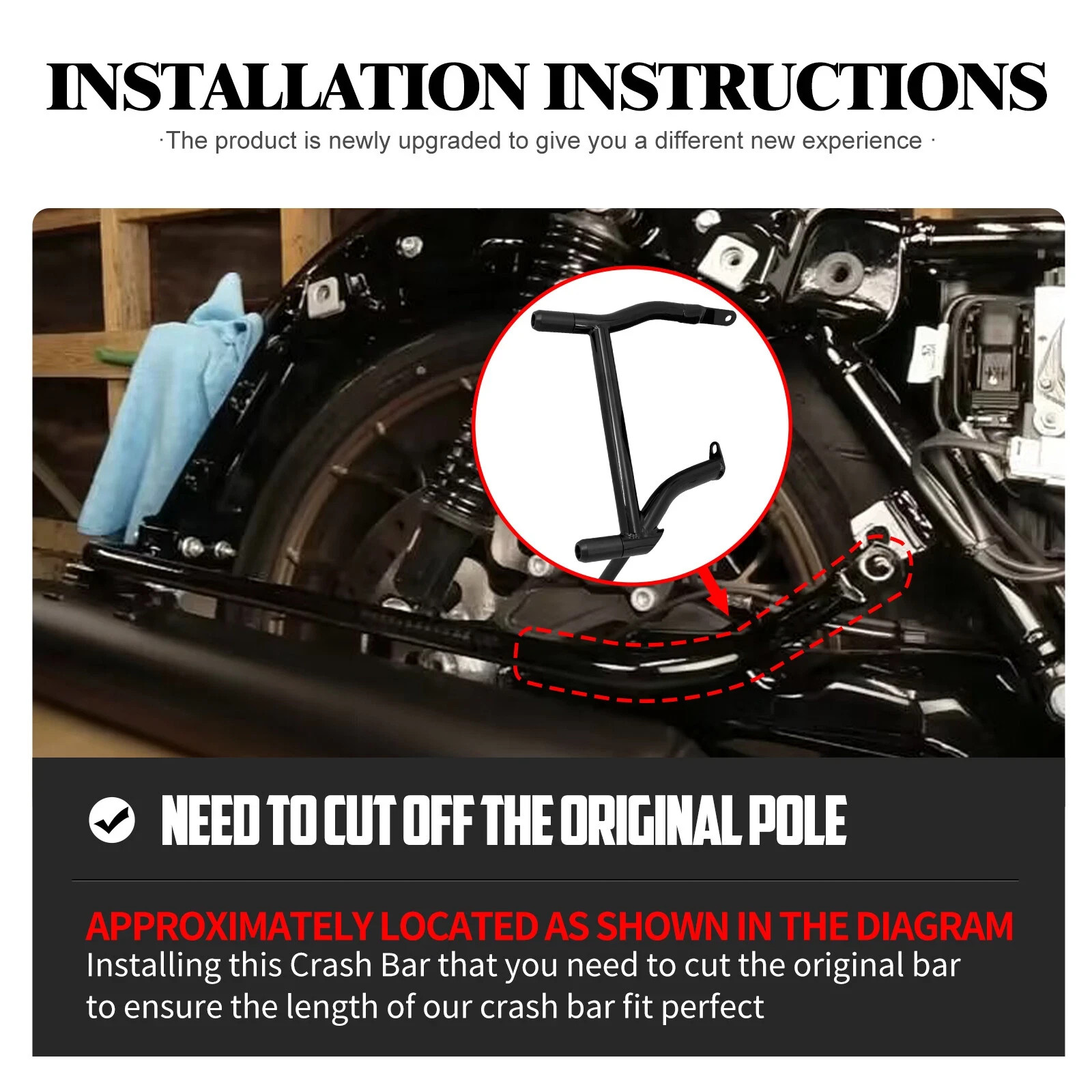 Saddlebag Support Guard Crash Bar For 2009-2025 Harley Touring Street Road Glide