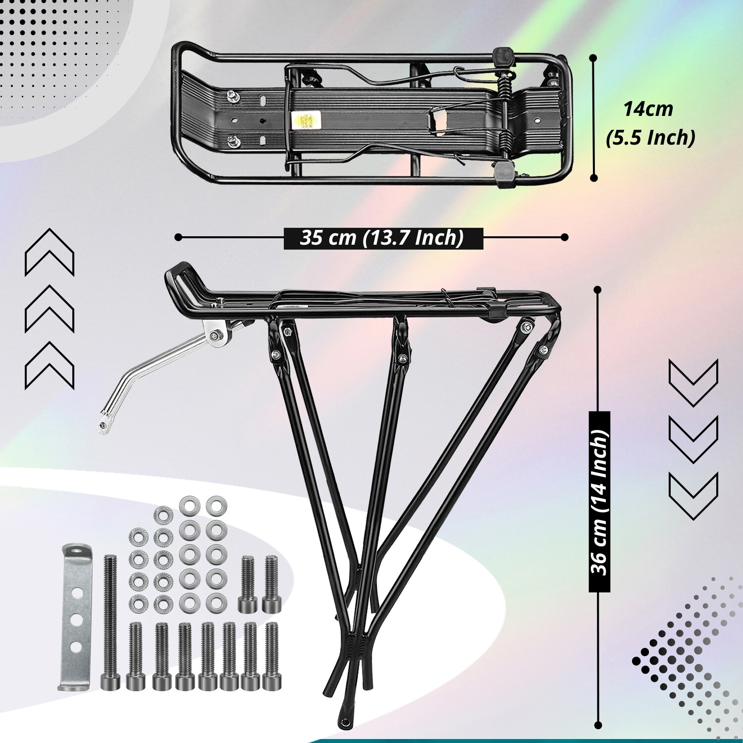 Bike Rear Rack Mount - Bicycle Back Seat Carrier Rack Aluminum for Road MTB Bike