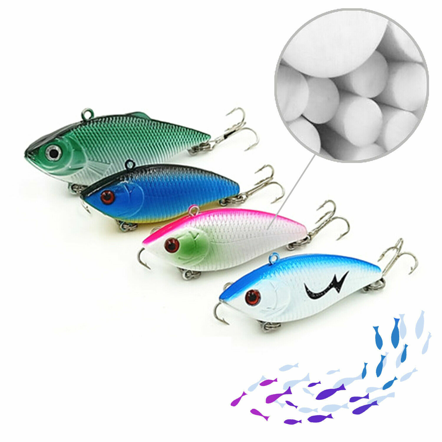 30PCS Kinds of Fishing Lures Crankbaits Hooks Minnow Baits Bass Tackle Crank Set
