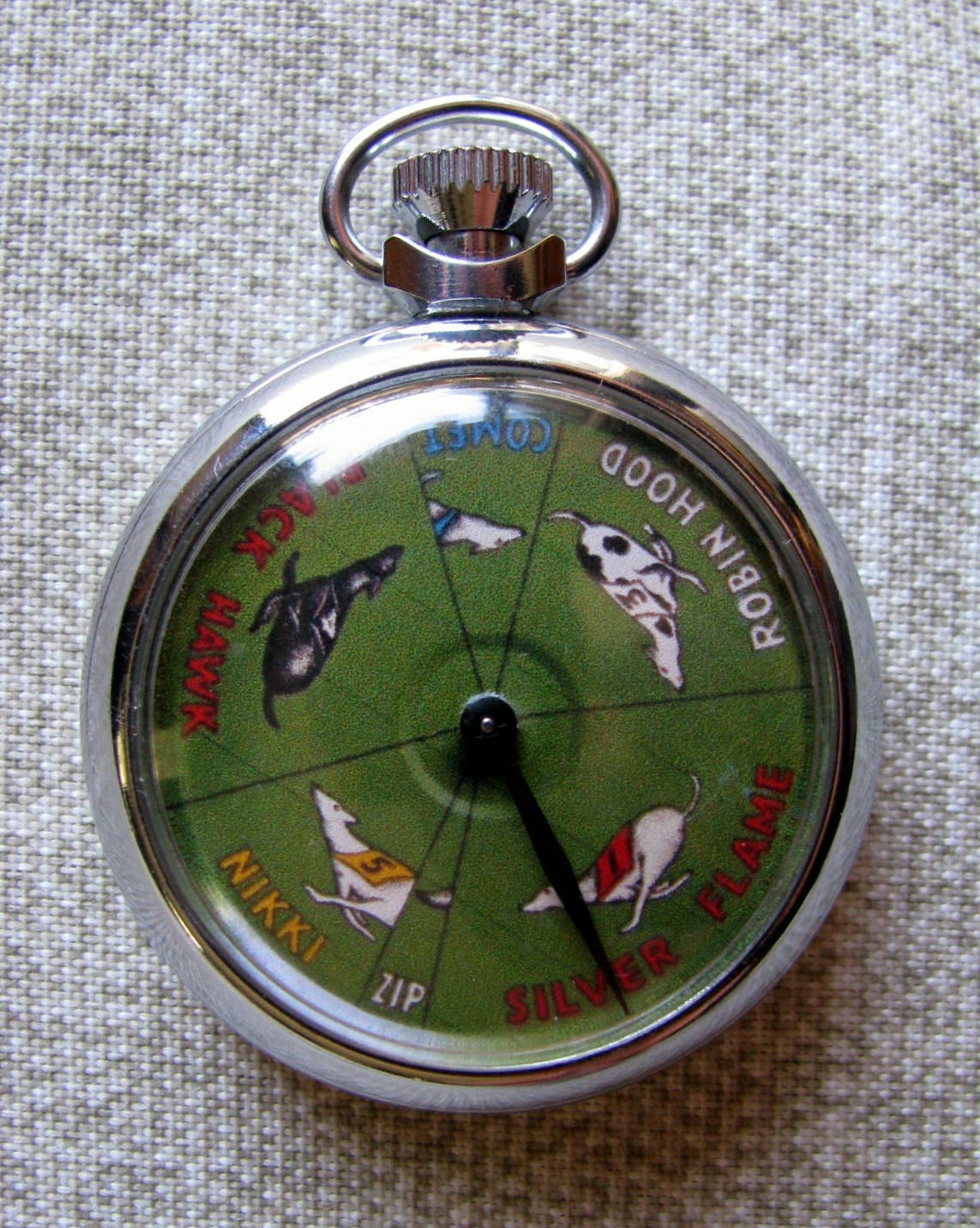 FINE GREY HOUND 6 DOG RACING POCKET WATCHSIZE VINTAGE MECHANICAL GAMBLING DEVICE