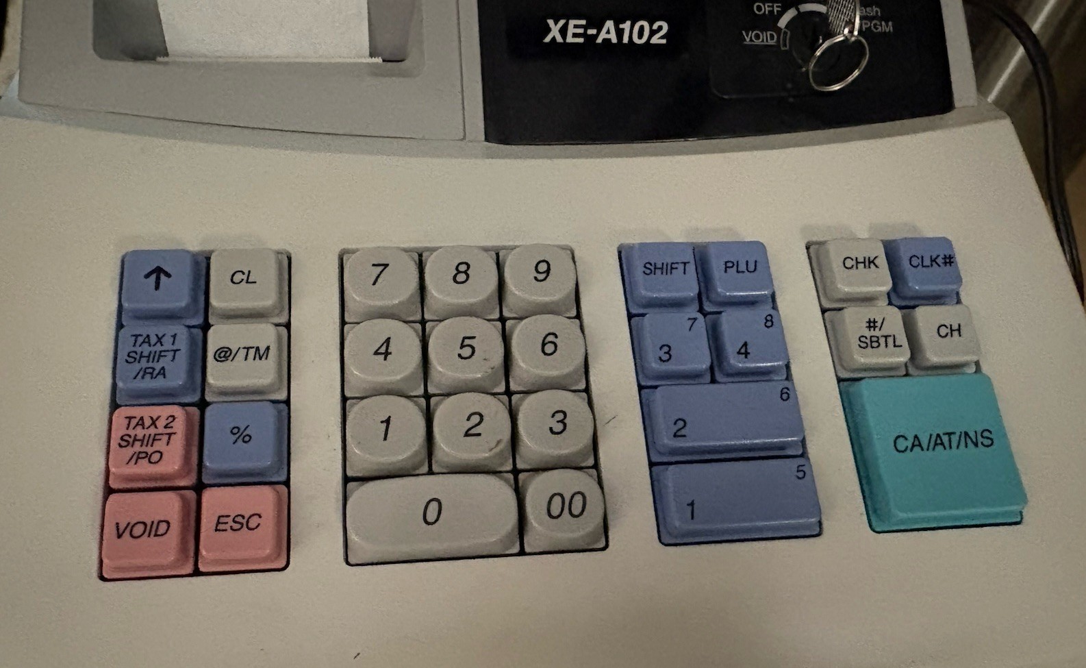 SHARP XE-A102 ELECTRONIC CASH REGISTER *WORKS* with Keys, Paper Roll,NICE👀