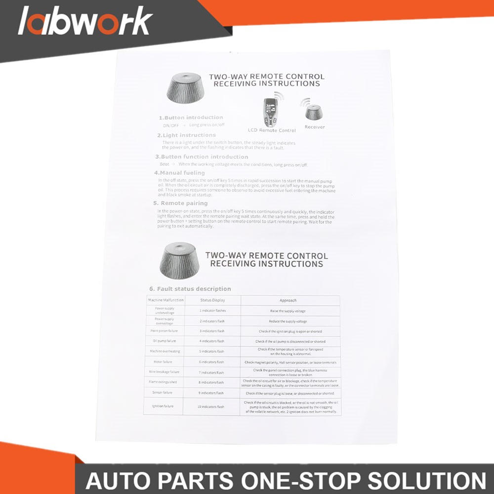 Labwork Diesel Air Heater 8KW 12V LCD Thermostat Boat Motorhome Truck Trailer