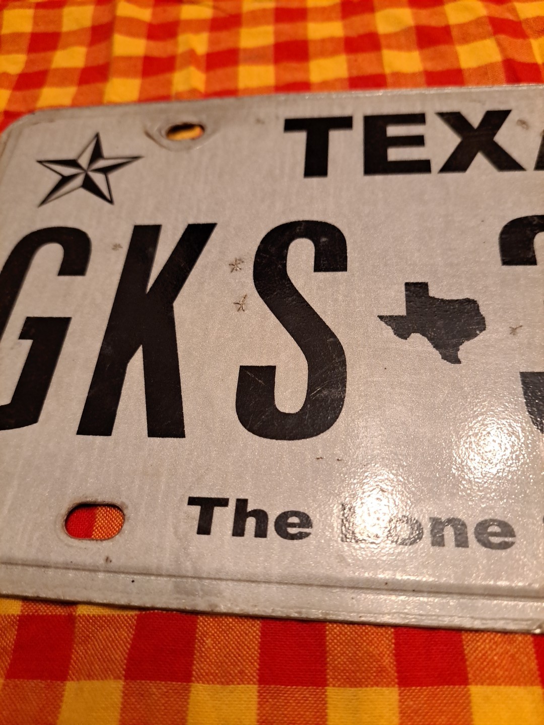 1 Vintage TEXAS State license plate used TX GKS-3469