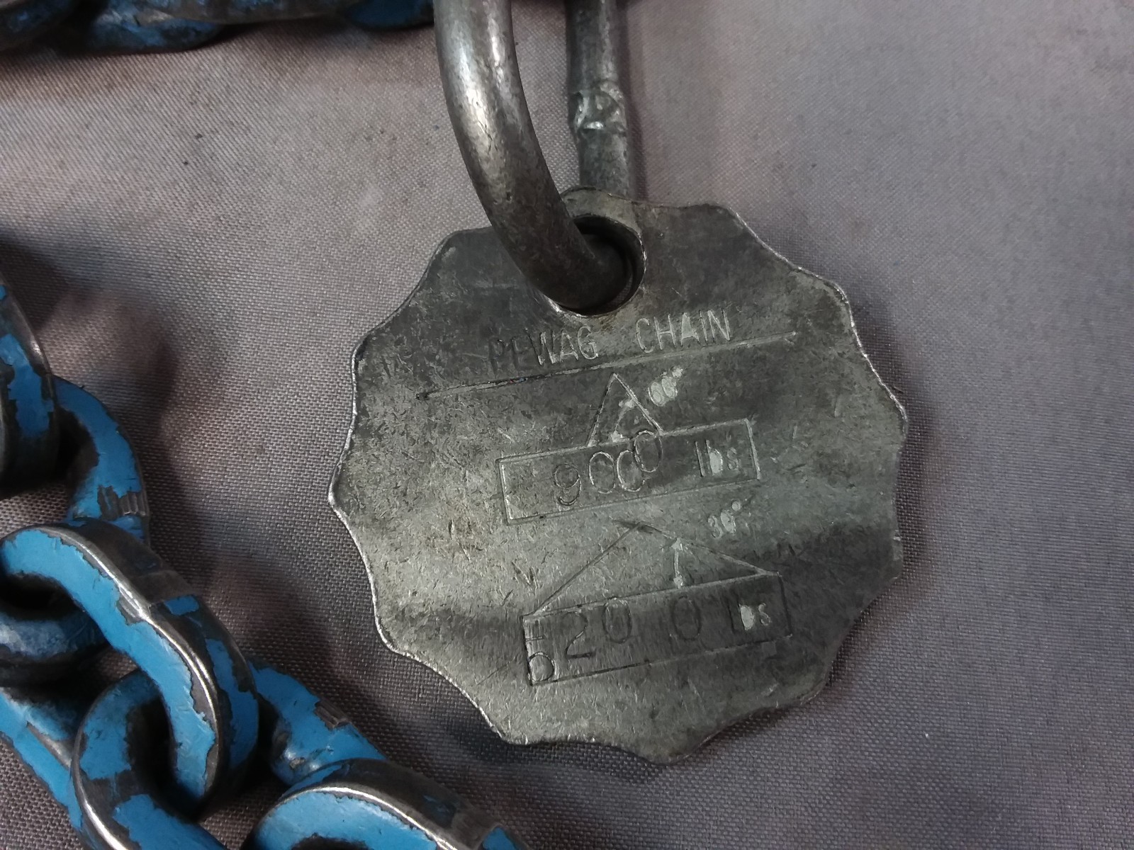 Pewag 9/32" ChainSling Grade 120 5' Reach 9000 LB DOS Cert.