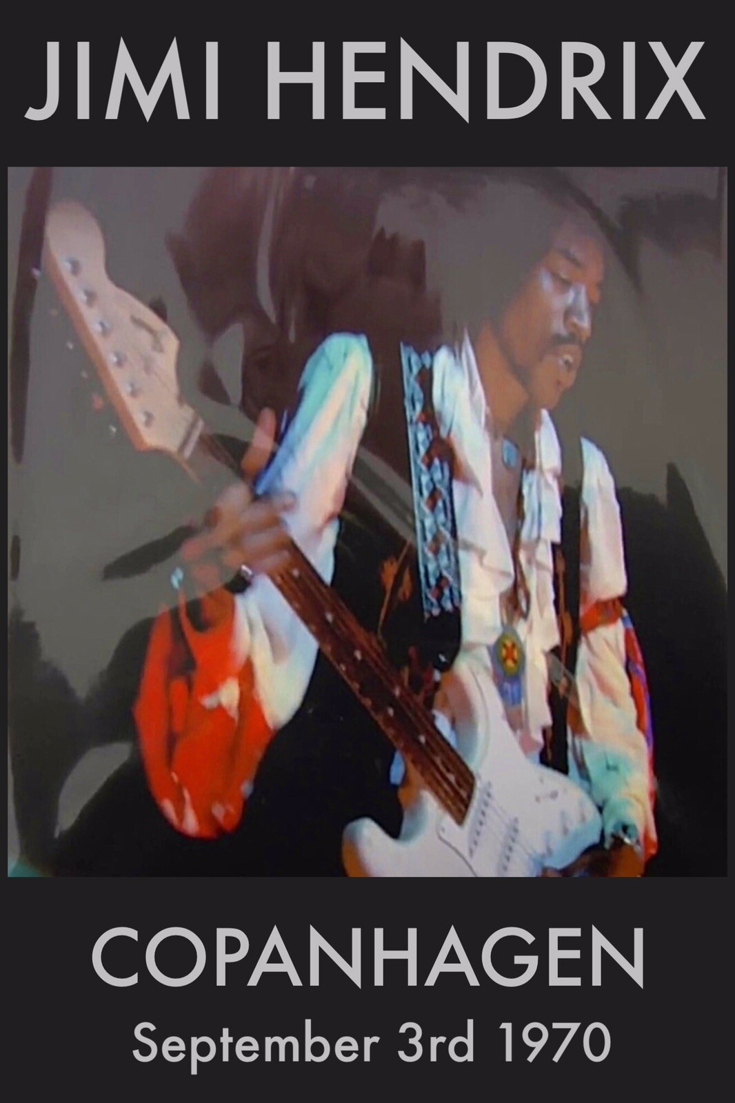 Jimi Hendrix Concert Poster Copanhagen 1970 UV Giclée Print High Quality Unique