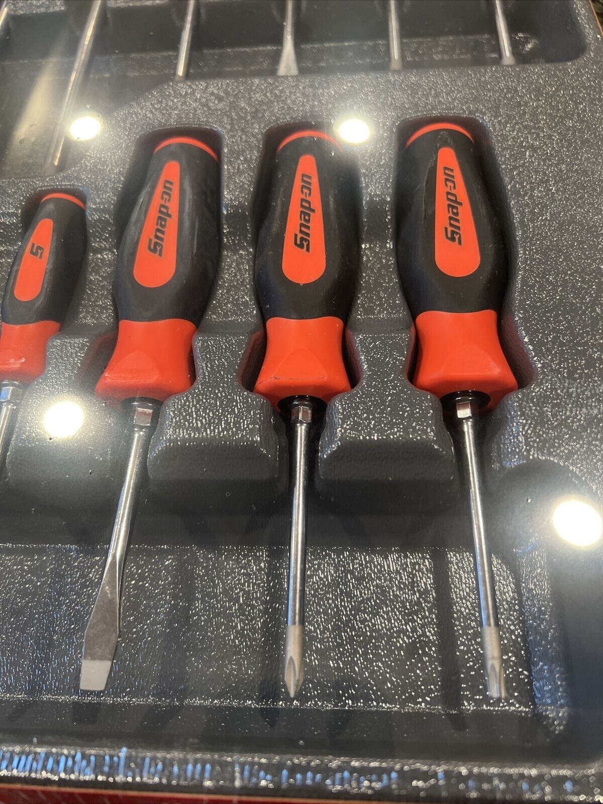 SNAP ON TOOLS SGDXW120B O 12 pc ORANGE Soft Grip Combination Screwdriver Set +