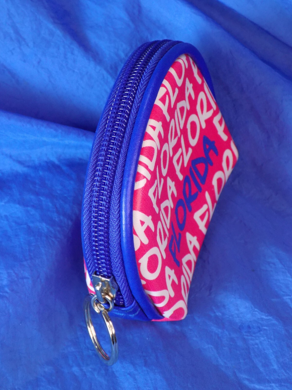 Florida Change Purse w/ Zippered Closure & Key Ring Souvenir
