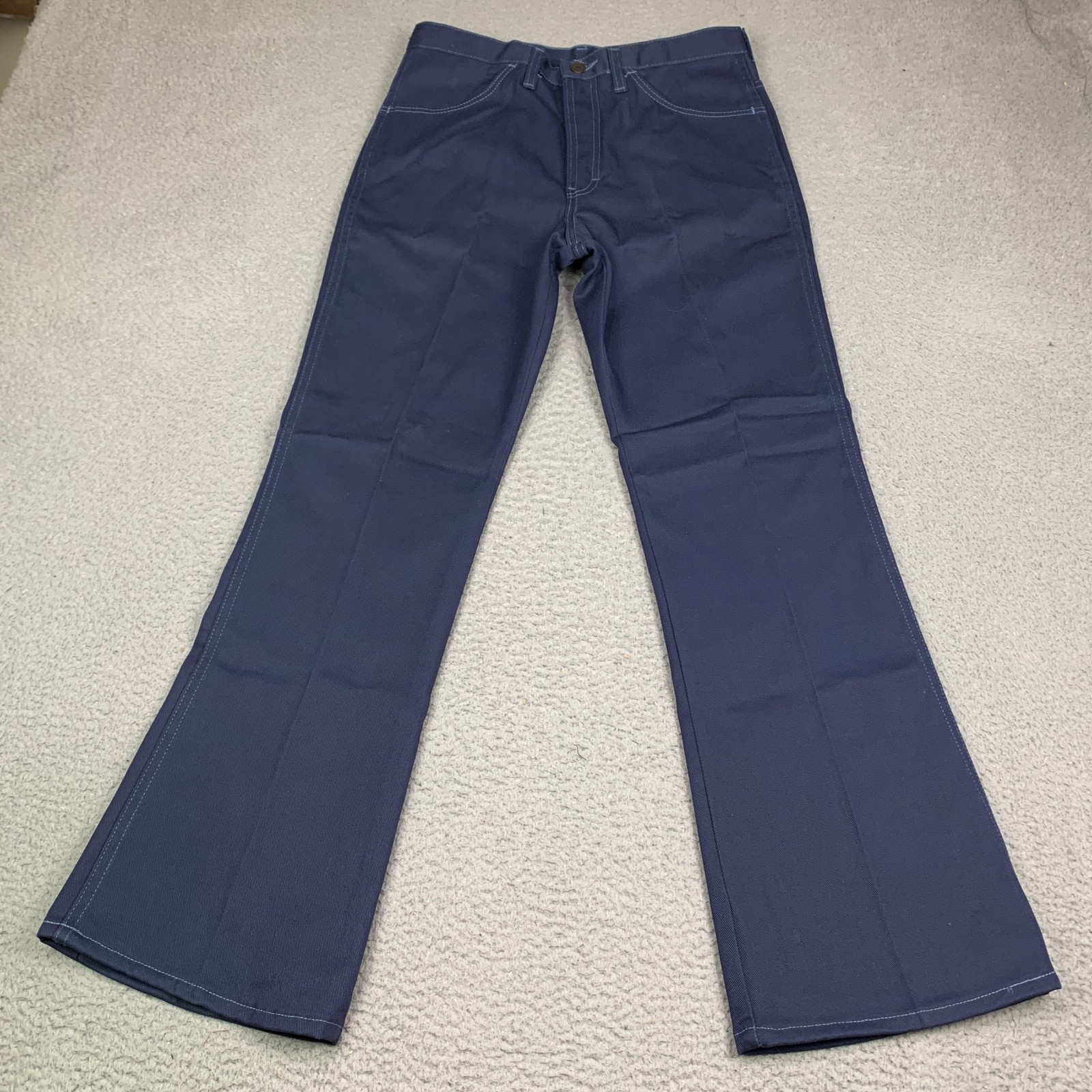 Vintage 70s Mr Leggs Flare Pants Men’s 32x31 Navy Deadstock 1970s NEW