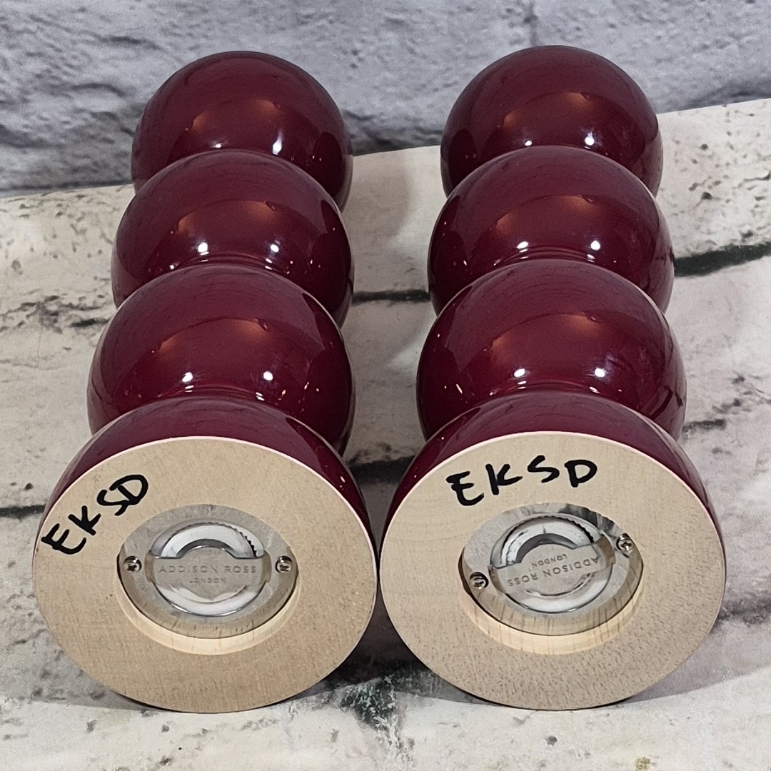 Deep Cherry Red Bobbin Salt And Pepper Mill Grinder 24cm Set Of 2 Addison Ross