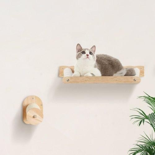 Wall Mounted Cat Shelves with 2 Jumping Posts 2 Hammocks up to 40 lbs