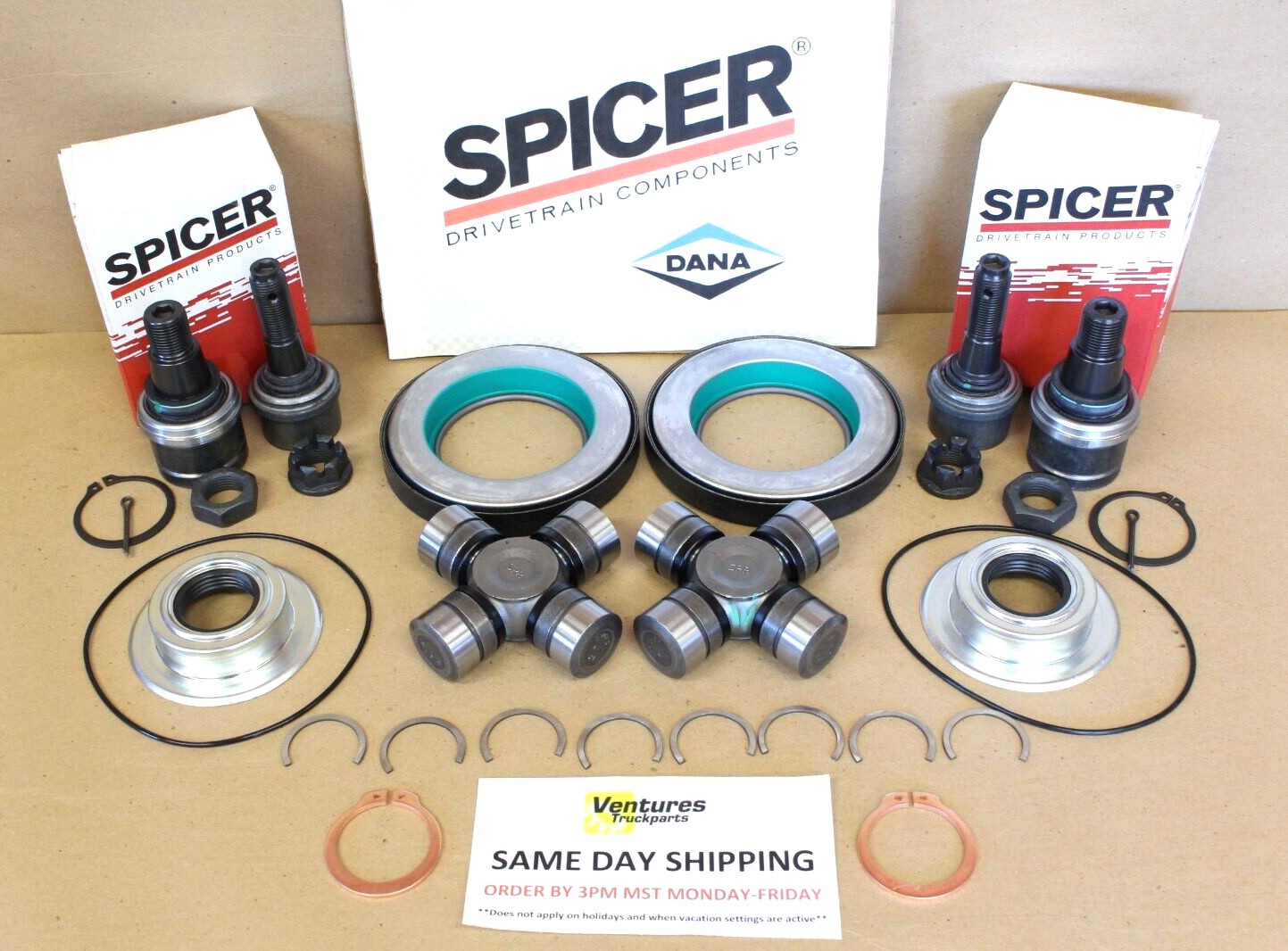Spicer 2005-2014 Ford F250 F350 4X4 Front Axle Seal Ball Joint U Joint Kit