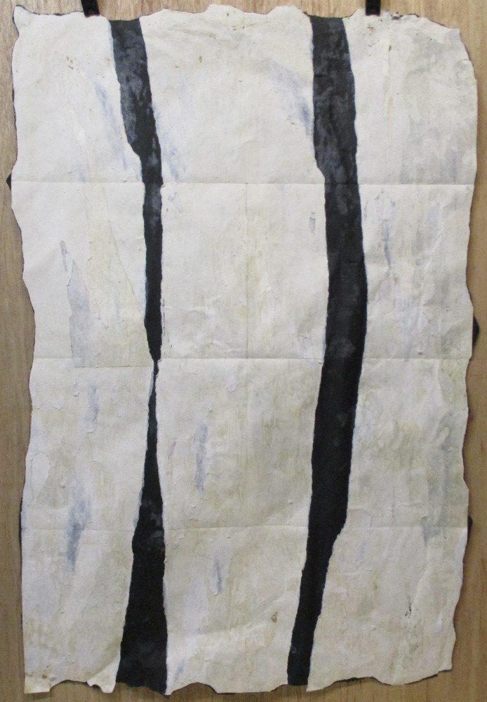 SUBWAY DRAWING chalk on black paper NYC 83 boxhead dog Graffiti - KEITH HARING