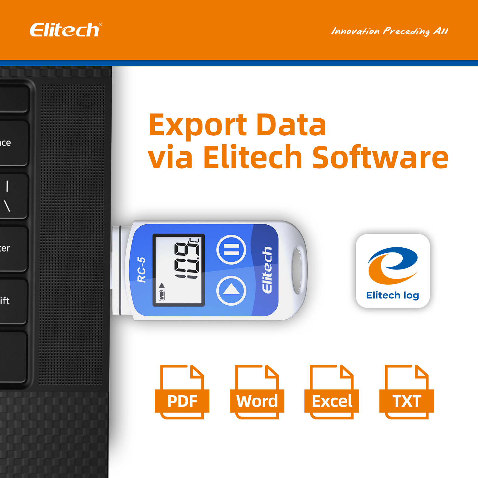 Elitech RC-5 USB Reusable Temperature Data logger Temp Recorder with PDF Report