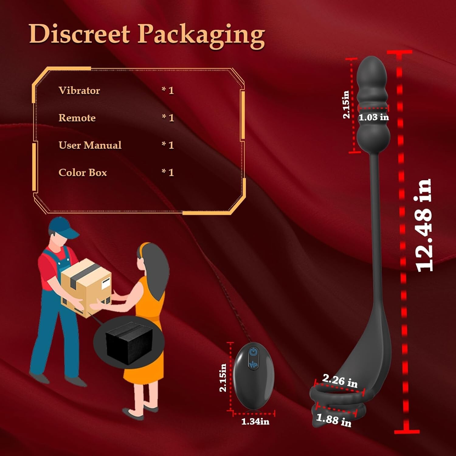 Thrusting Prostate Massager With Cock Ring Taint Vibrator Sex Toy For Men