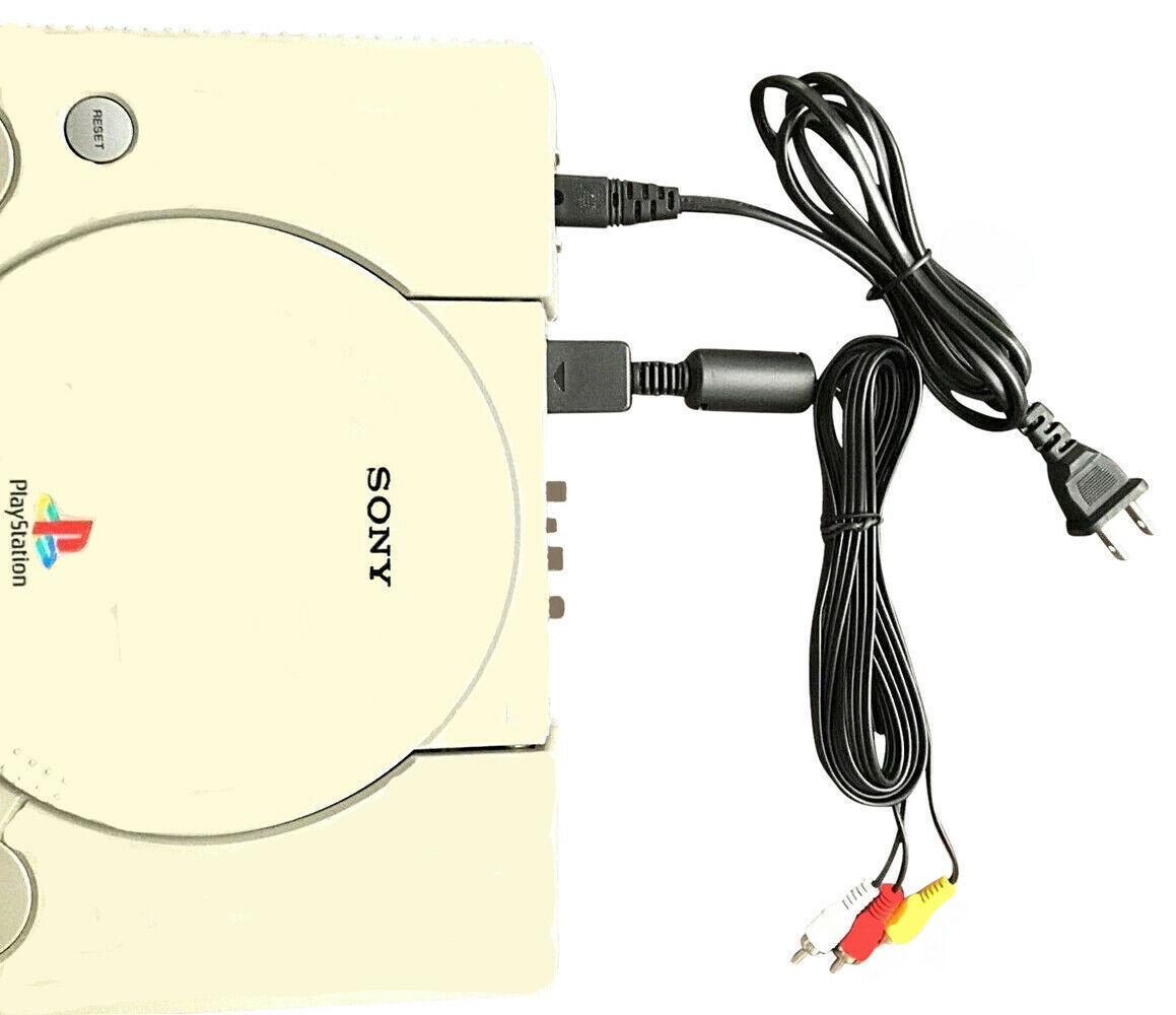 Audio AV RCA+AC Cable Power Supply Adapter Cord For Sony Playstation 1/2 PS2 FAT