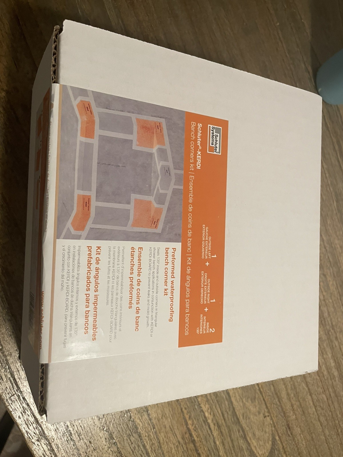 Schluter®-KERDI-KERECK-F/-KERS-B Preformed waterproofing corners Kit, Bench