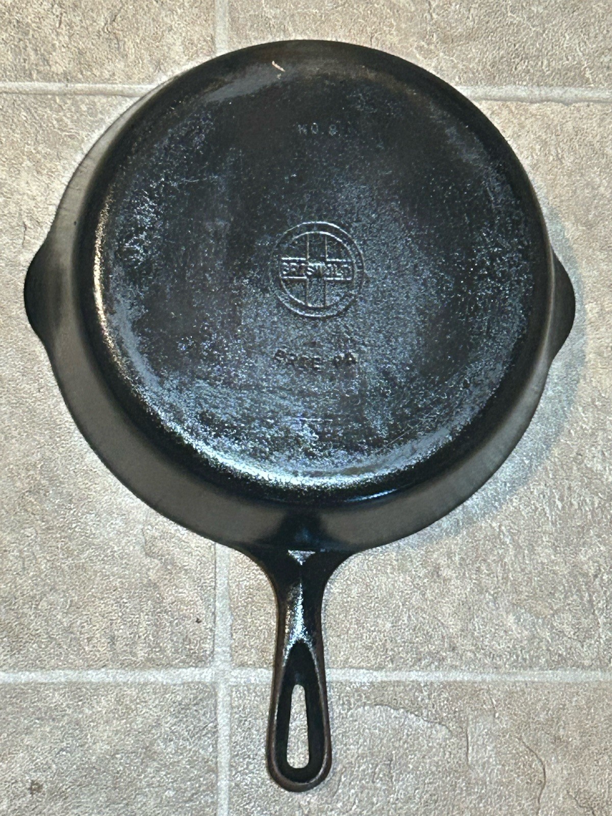 Vintage Griswold #8 Deep Cast Iron Chicken Fryer 777B Skillet w/ 1098B Lid -FLAT