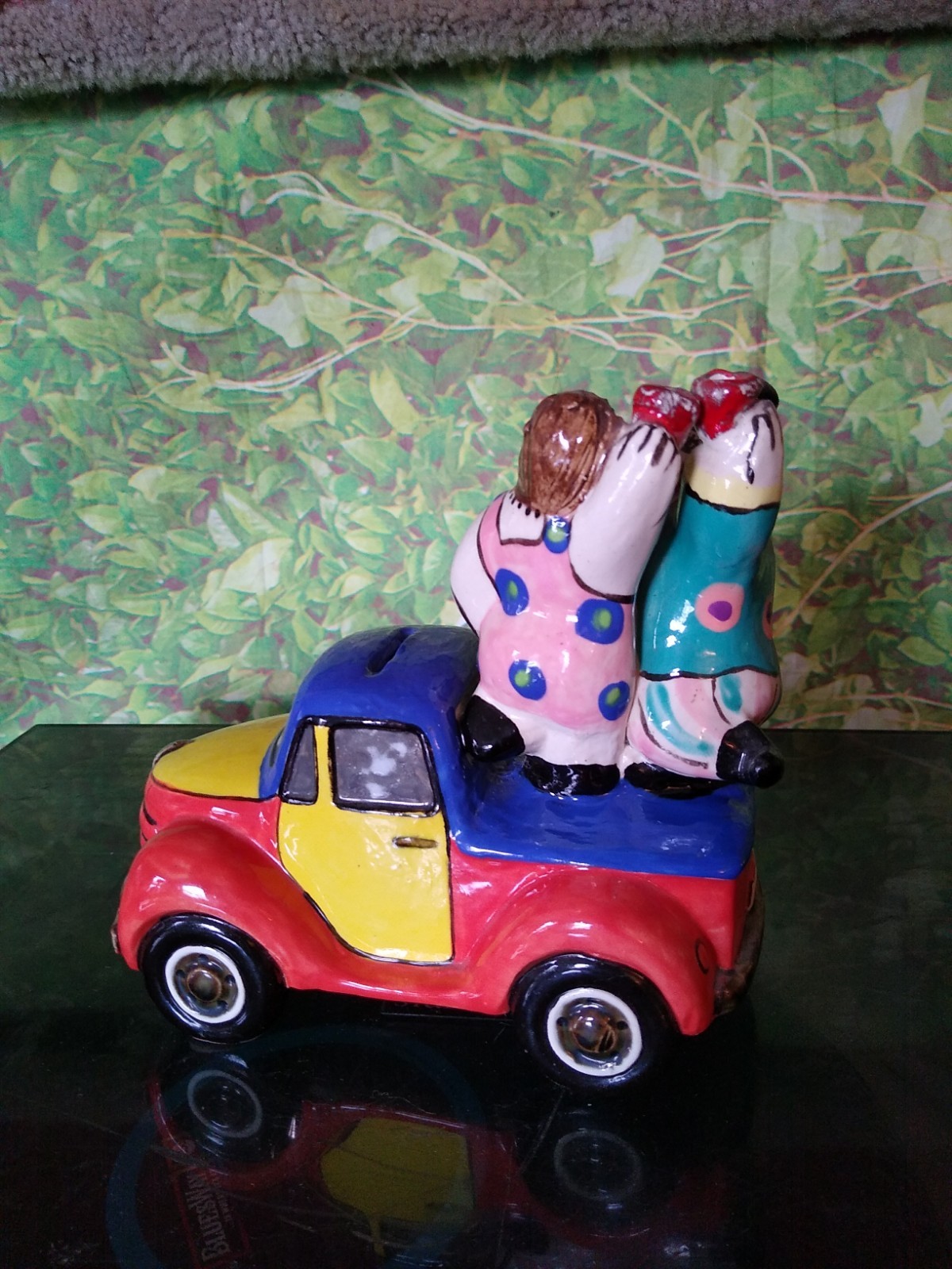 Noi Volkov Jewish Art – Ceramic Sculpture Piggy Bank 2 Partying In A Pickup