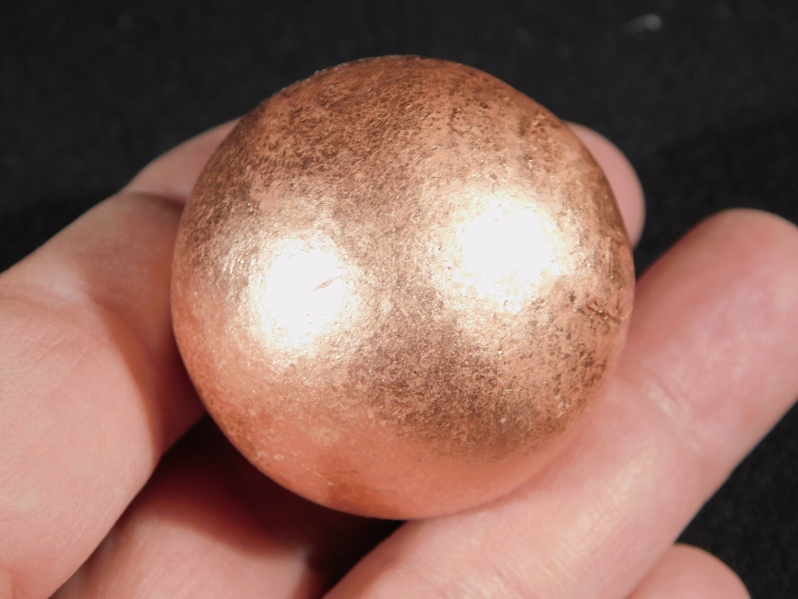 Larger! Super Heavy SOLID COPPER Sphere From Michigan 287gr