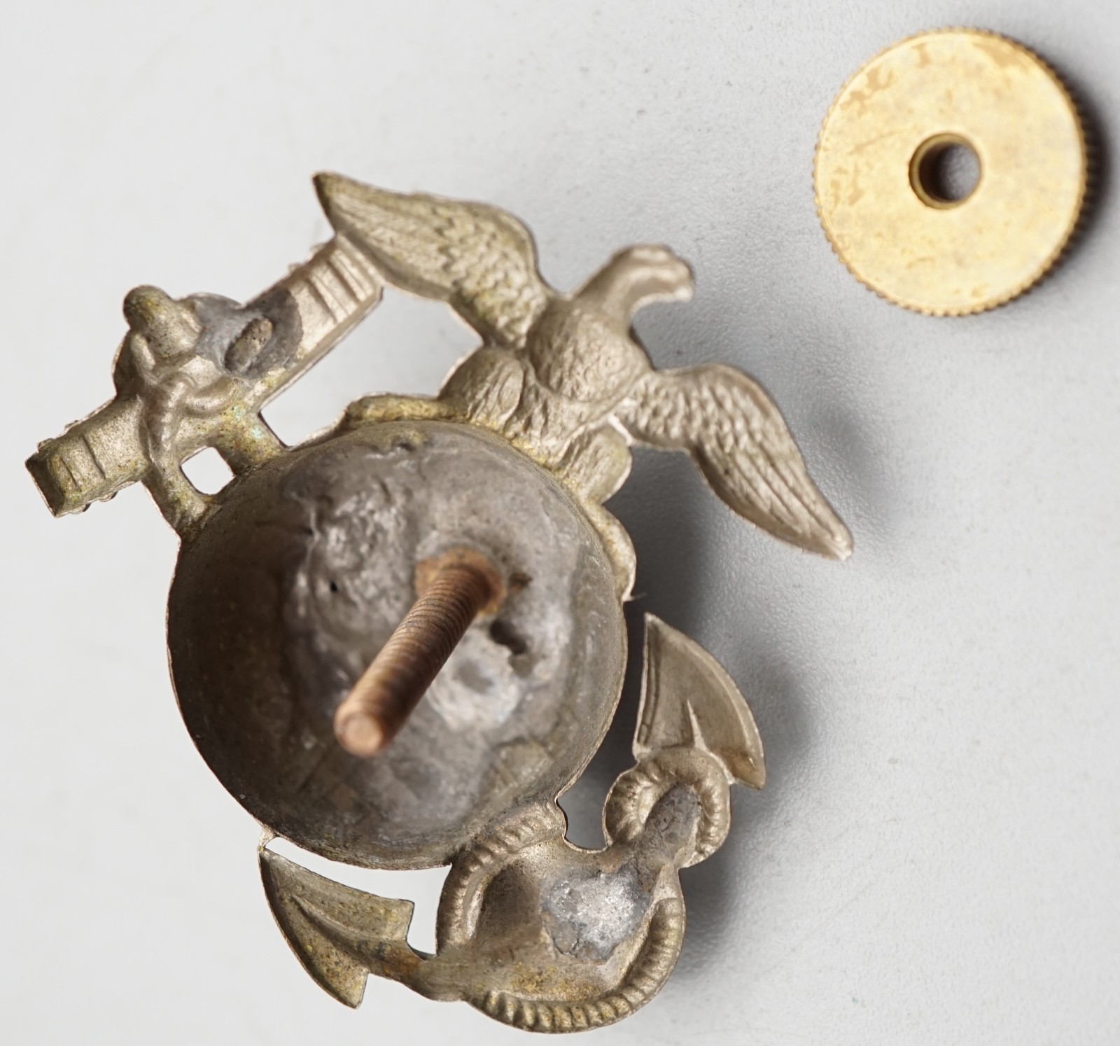 Pre-WWI - WWI USMC Marine EGA Eagle Globe Anchor Hat Badge